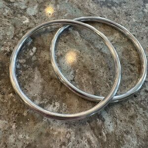 Set of 2 Mexico 925 Sterling Silver Tube Slip On Bracelets…almost 31 grams!